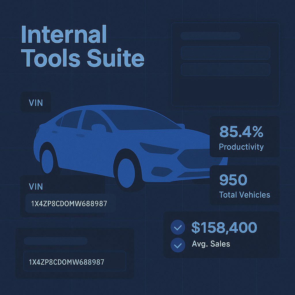 West Herr Internal Tools Suite – VIN lookup + reporting dashboard